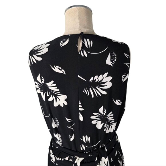 Ralph Lauren Black and White Belted Sleeveless Maxi Sundress Size 12 - Picture 5 of 13